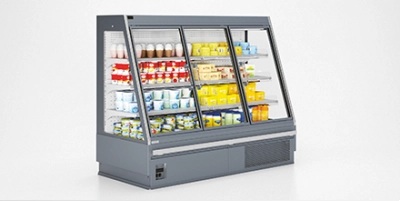 Low refrigerated cabinet not limitating the view of the products behind