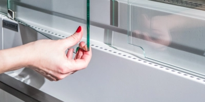 hinged system of glass opening