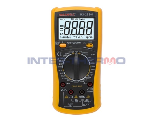 Digitális Multiméter-Hőmérő 25201MAXW  AC-V/A,DC-V/A,Ohm,uF,C